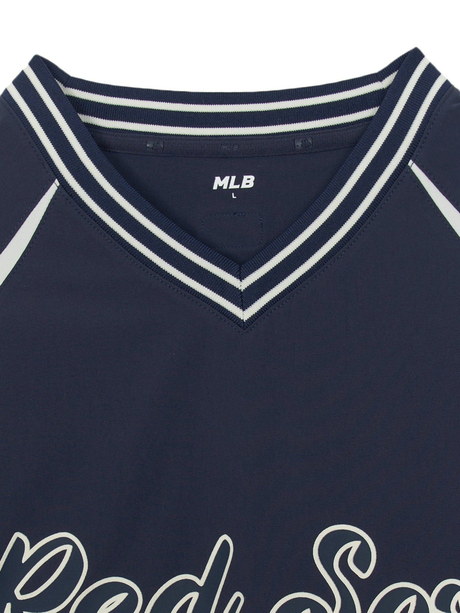  Áo Sweater MLB Korea - Varsity Sportive Curlsive Woven Boston Red Sox - 3AMTV1254-43NYS 