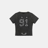  Áo Thun [Unisex] Badblood - [w-tee25-013] Rusty Denim Muscle Tee Black 