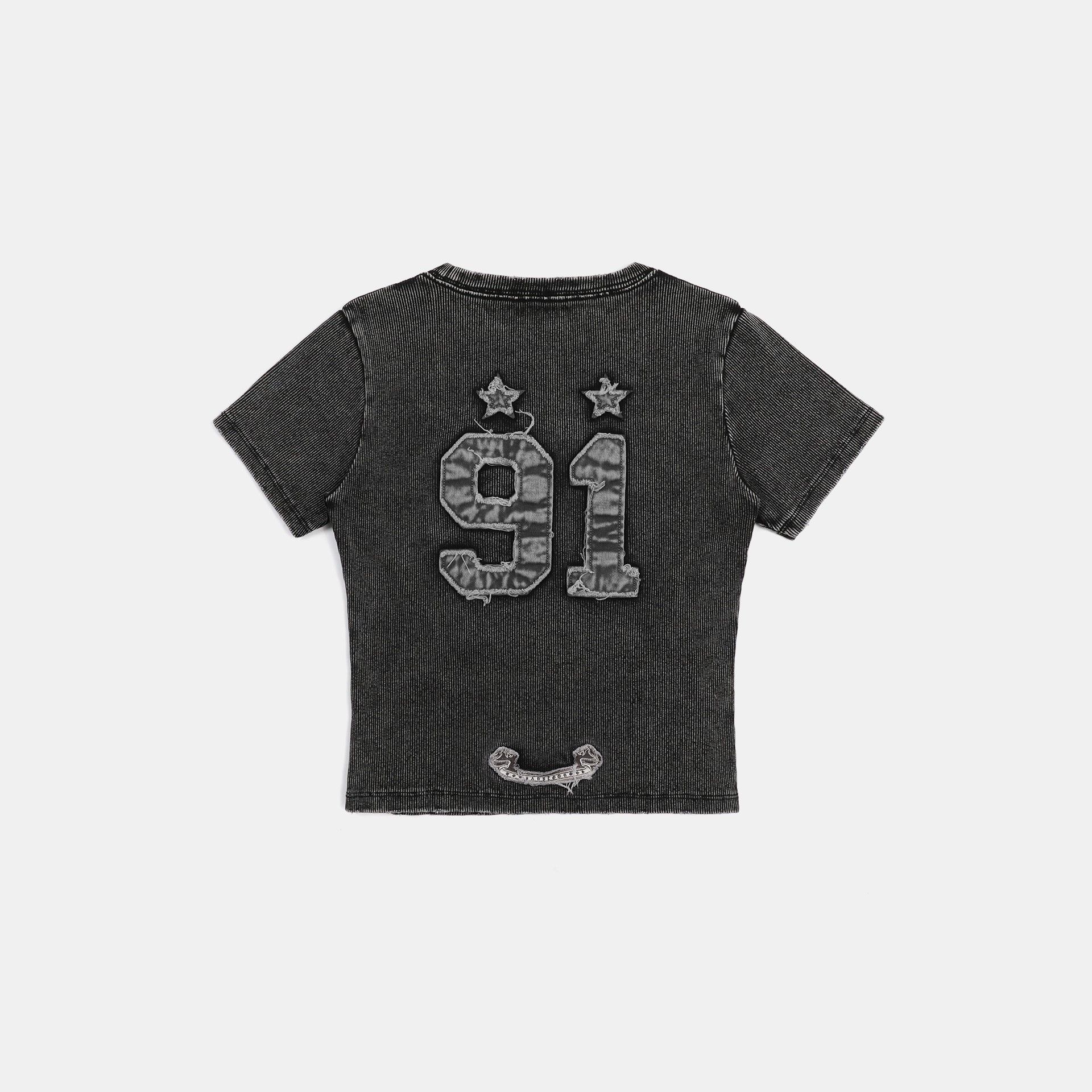  Áo Thun [Unisex] Badblood - [w-tee25-013] Rusty Denim Muscle Tee Black 