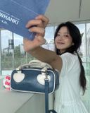  Túi Xách FindKapoor Korea - Heart Block Bag 22 Crinkled Blue 