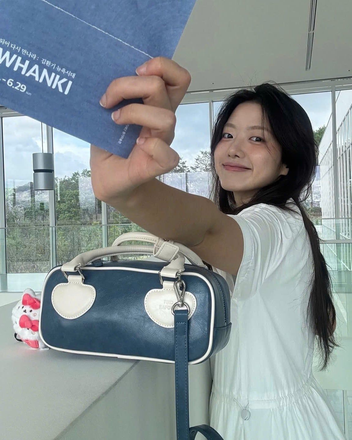  Túi Xách FindKapoor Korea - Heart Block Bag 22 Crinkled Blue 