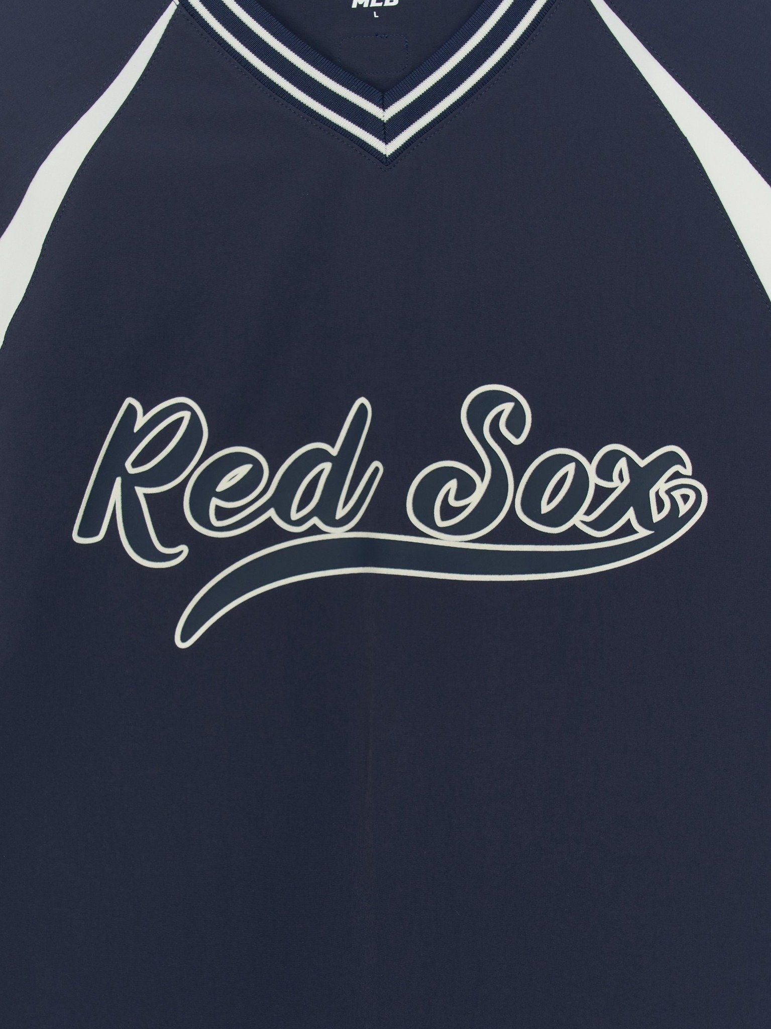  Áo Sweater MLB Korea - Varsity Sportive Curlsive Woven Boston Red Sox - 3AMTV1254-43NYS 