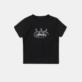  Áo Thun [Unisex] Badblood - [w-tee25-043] Crack Print T-shirt White 