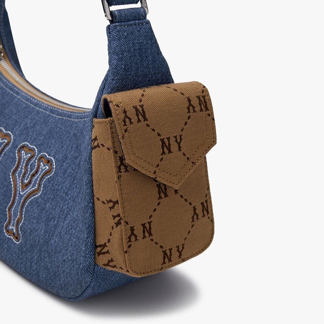  Túi Xách MLB Korea - Dia Mono Megalogo Denim Cargo Bag NY Yankees Indigo - 3ABQM134N-50INS 