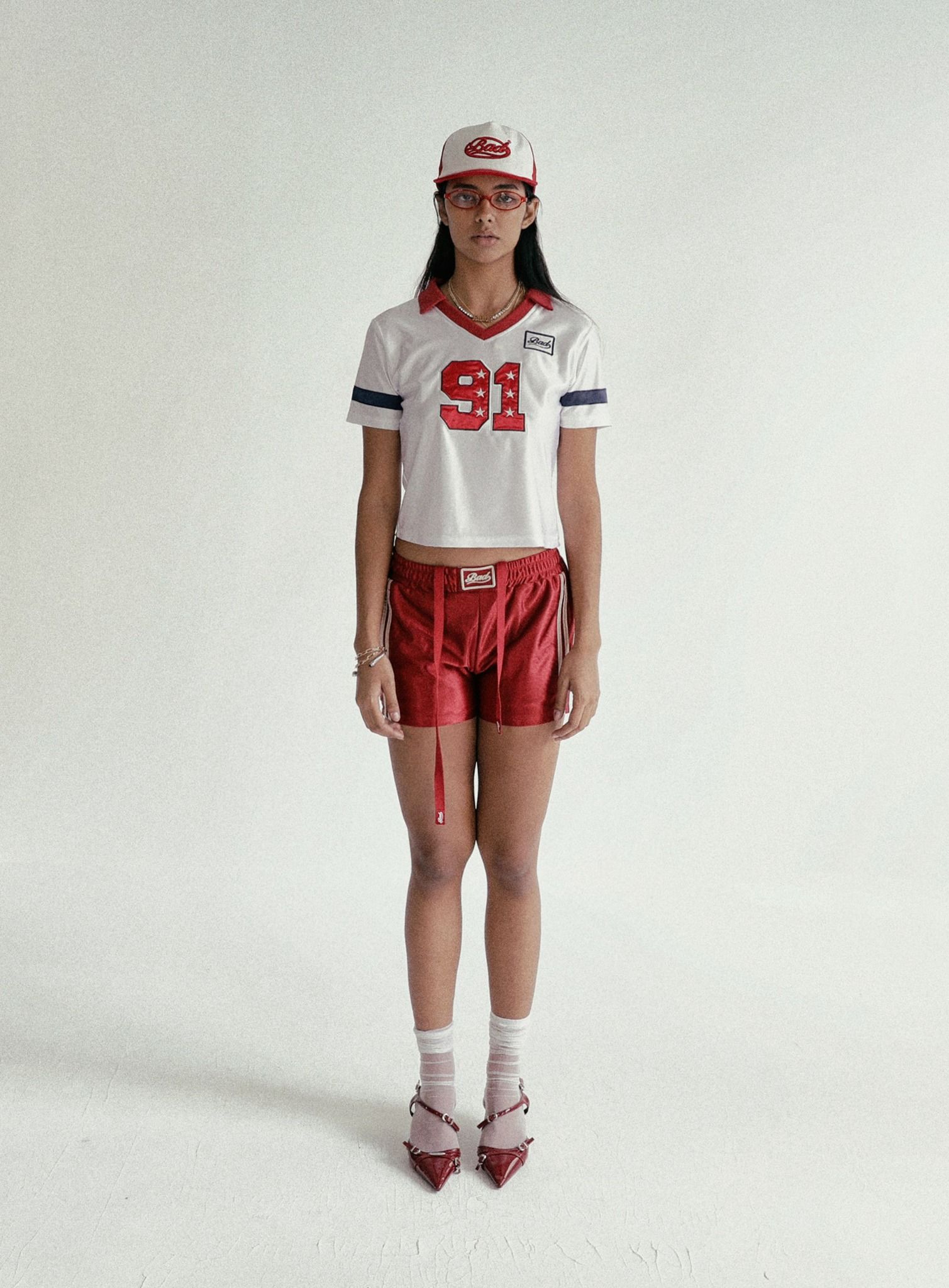  Áo Thun [Unisex] Badblood - [w-tee24-065] 91 Slim Fit Football Jersey White 