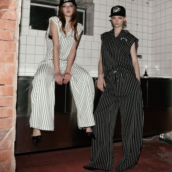 Quần Dài [Unisex] Badblood - [w-pts24-041] AJ Easy Pants - Black/Stripe