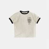  Áo Thun [Unisex] Badblood - [w-tee25-097] Mystic Shield Print Ringer T-Shirt Cream 