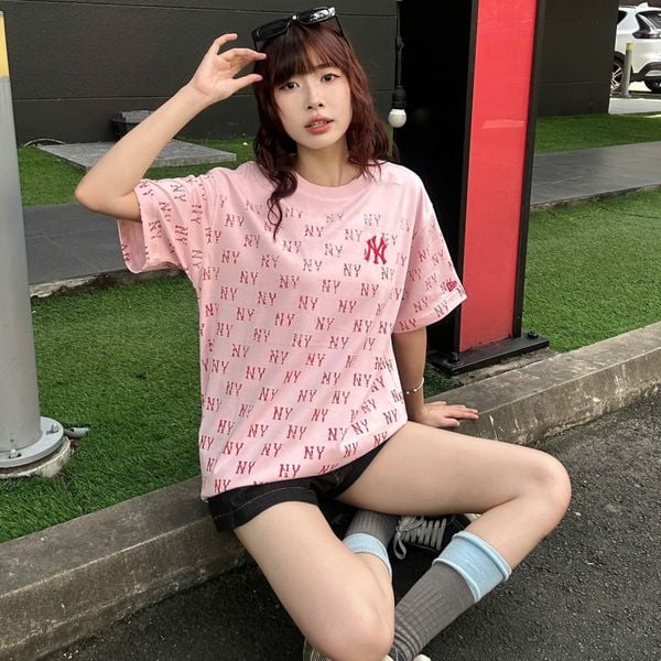 Áo Thun New Era - [Unisex] Monogram NY Yankees Pink