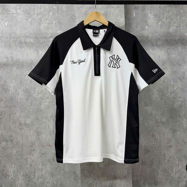 Áo Thun Polo New Era - [Unisex] NY Yankees Basic Zip Up Black/White