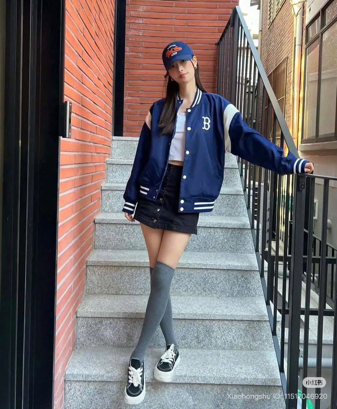  Áo Khoác Bomber New Era - [Unisex] Boston Varsity Jacket Navy 