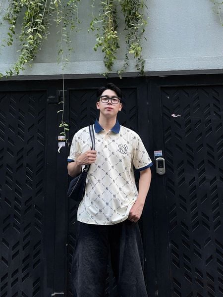  Áo Thun Polo New Era - [Unisex] Monogram NY Yankees Sleeve T-Shirt Cream 