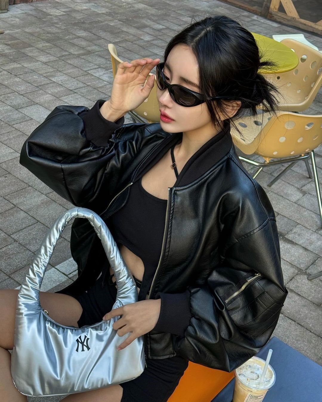  Túi Xách MLB Korea - Basic Luxle Leisure Hobo Bag LA Dodgers Silver - 3ABQS044N-50SIS 