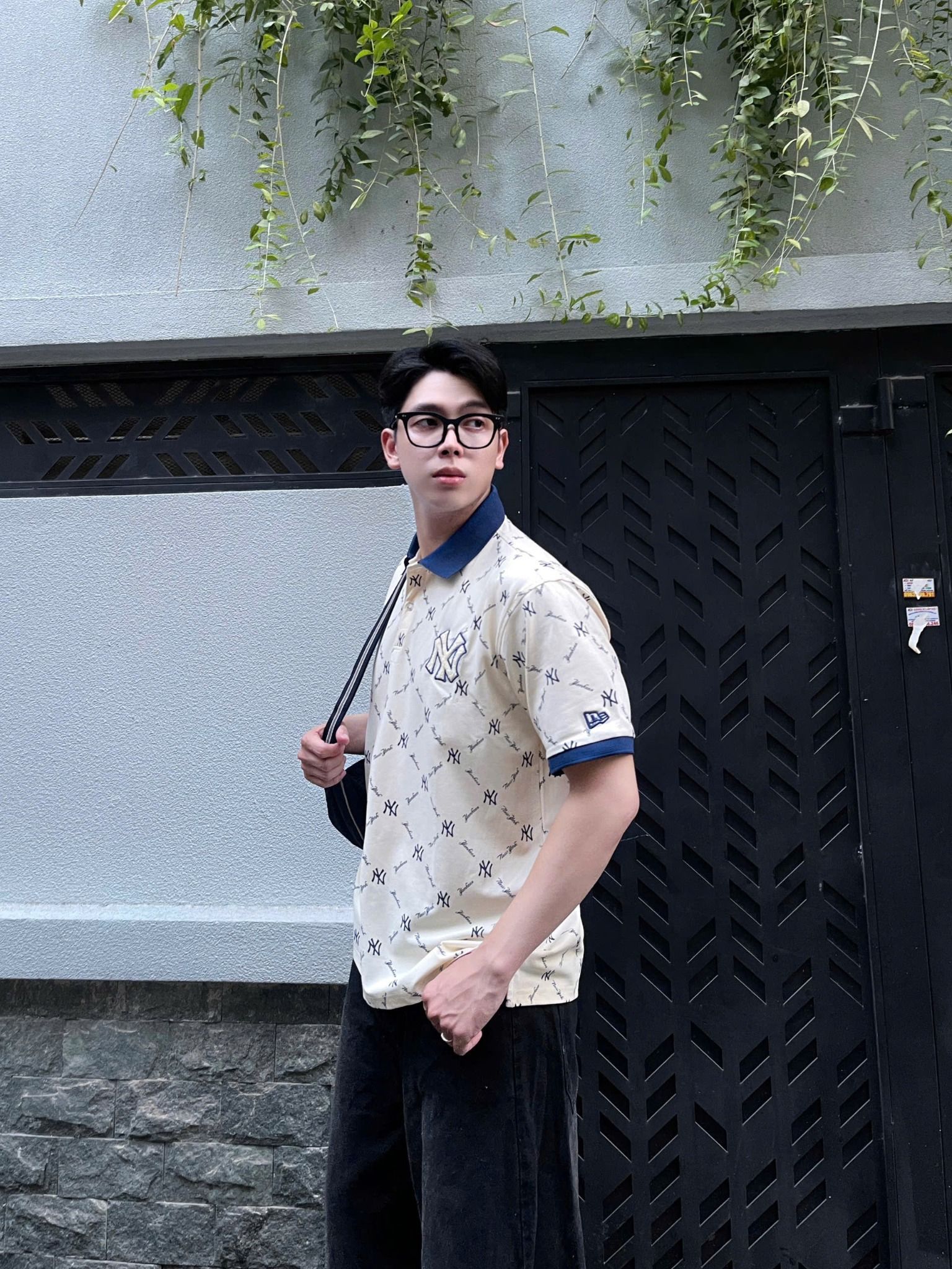  Áo Thun Polo New Era - [Unisex] Monogram NY Yankees Sleeve T-Shirt Cream - 13883939 