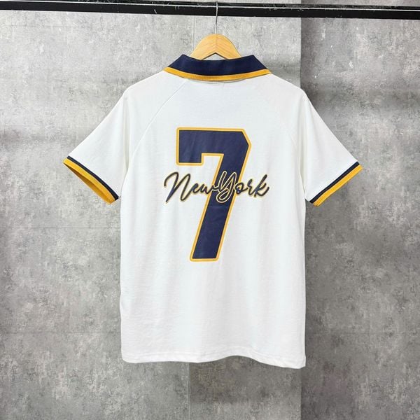 Áo Thun Polo New Era - [Unisex] Ny Yankees 7 White/Navy/Yellow