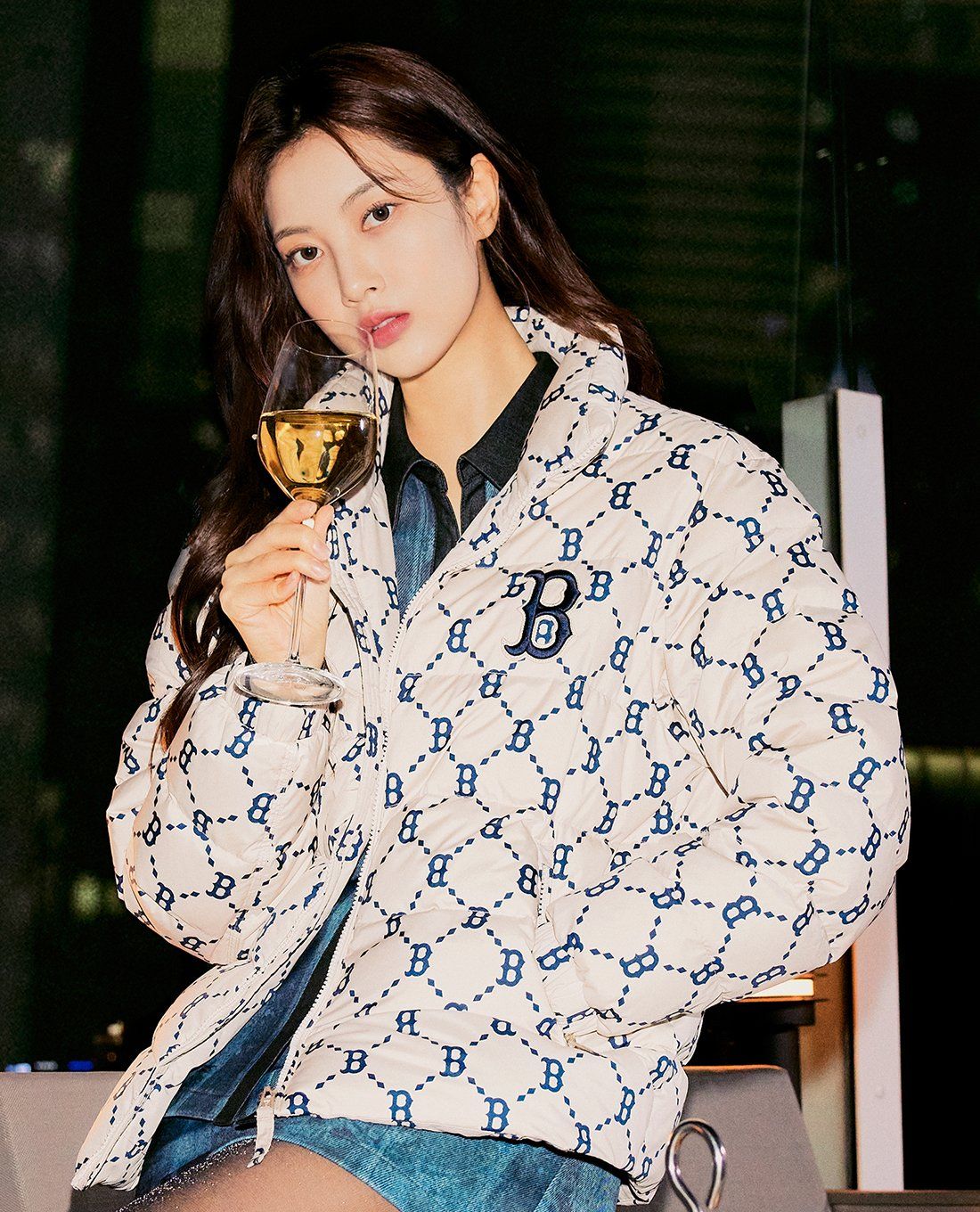  Áo Khoác Phao MLB Diamond Monogram Mid Light - 3ADJM0826-43BGL 