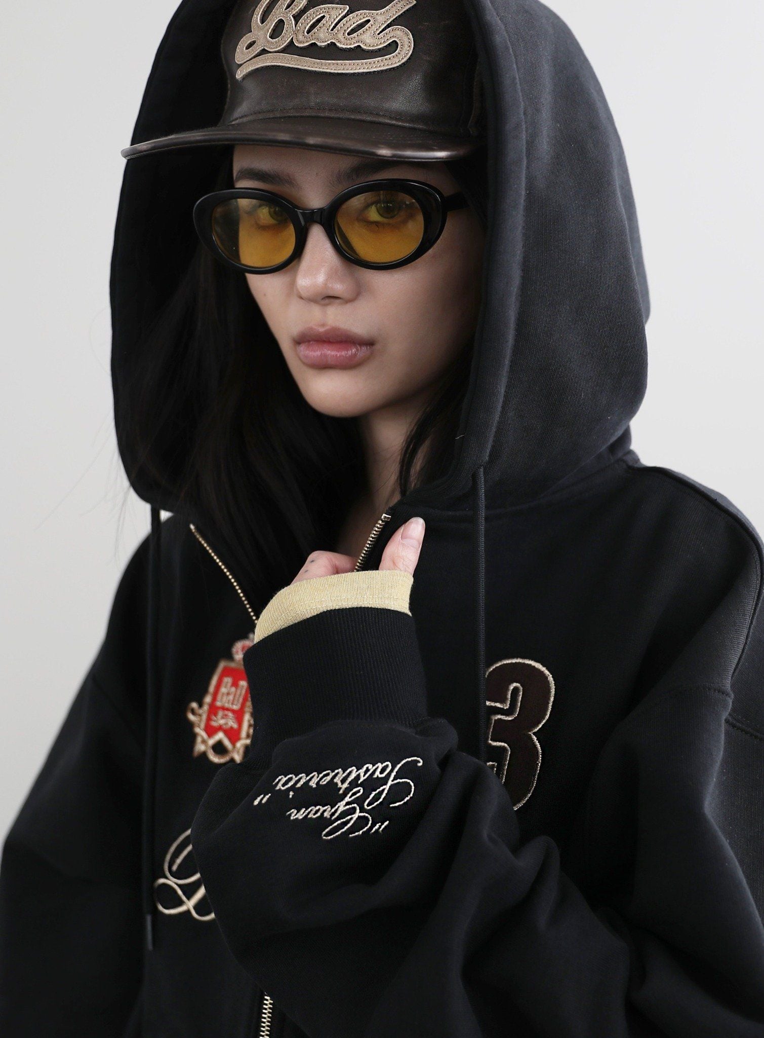  Áo Khoác [Unisex] Badblood - [w-hde24-063] Royal Classic Hooded ZipUp Black 