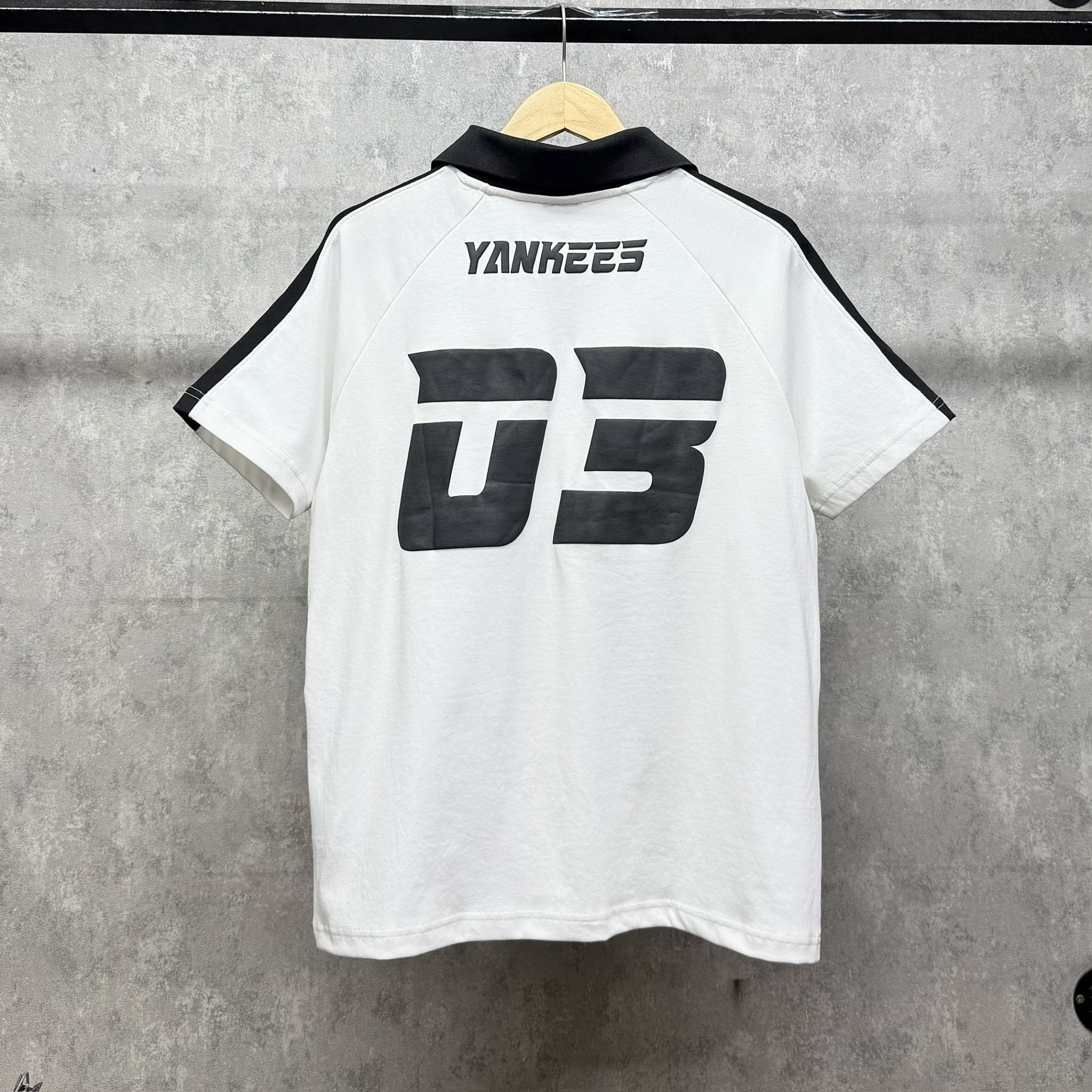  Áo Thun Polo New Era - [Unisex] NY Racing Style White/Black 