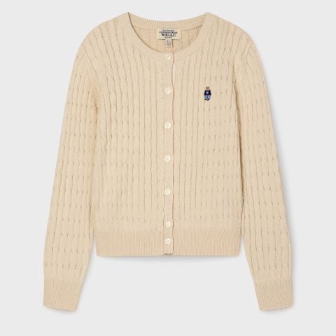 Áo Cardigan Len WHOAU [Nữ] - Steve Cable Cardigan Beige - WHCKG2211F