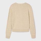  Áo Cardigan Len WHOAU [Nữ] - Steve Cable Cardigan Beige - WHCKG2211F 