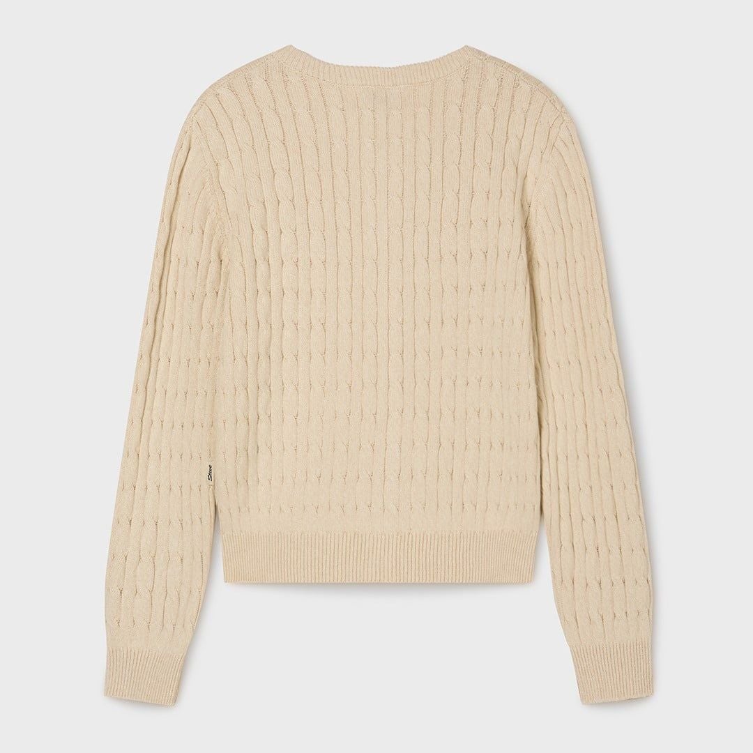  Áo Cardigan Len WHOAU [Nữ] - Steve Cable Cardigan Beige - WHCKG2211F 