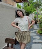  Áo Thun Len SPAO [Nữ] - Woody Cable Crop Cardigan White - SPCKF24G51 