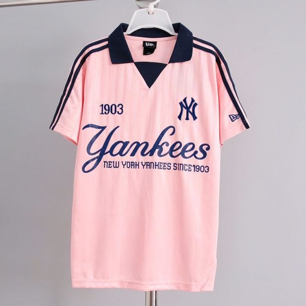 Áo Polo New Era - [Unisex] NY Yankees Jersey Stripe Pink - 13265555