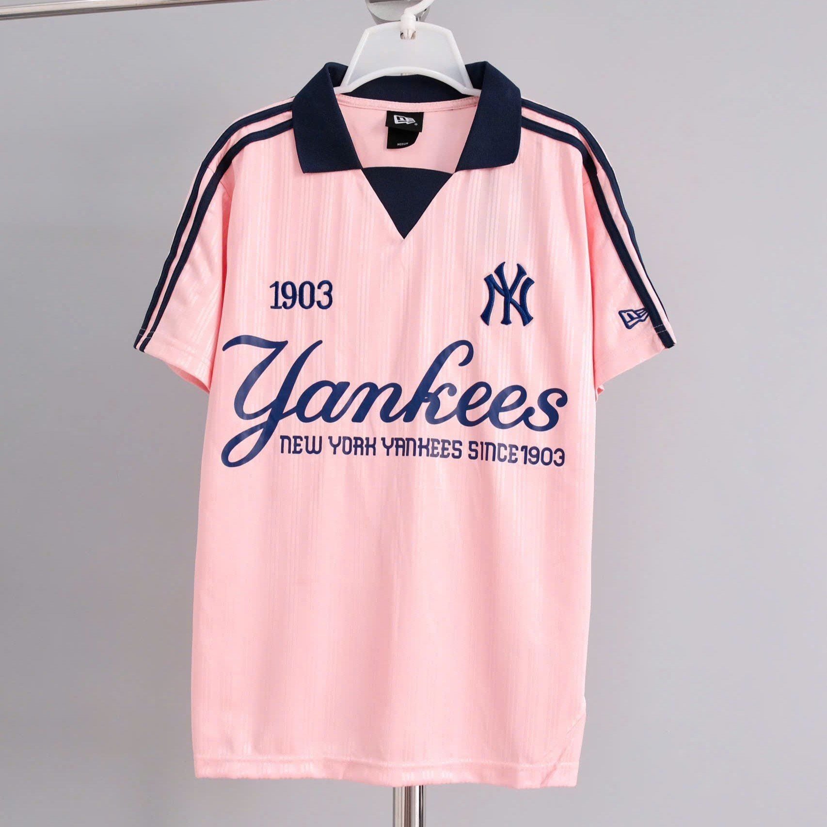  Áo Polo New Era - [Unisex] NY Yankees Jersey Stripe Pink - 13265555 