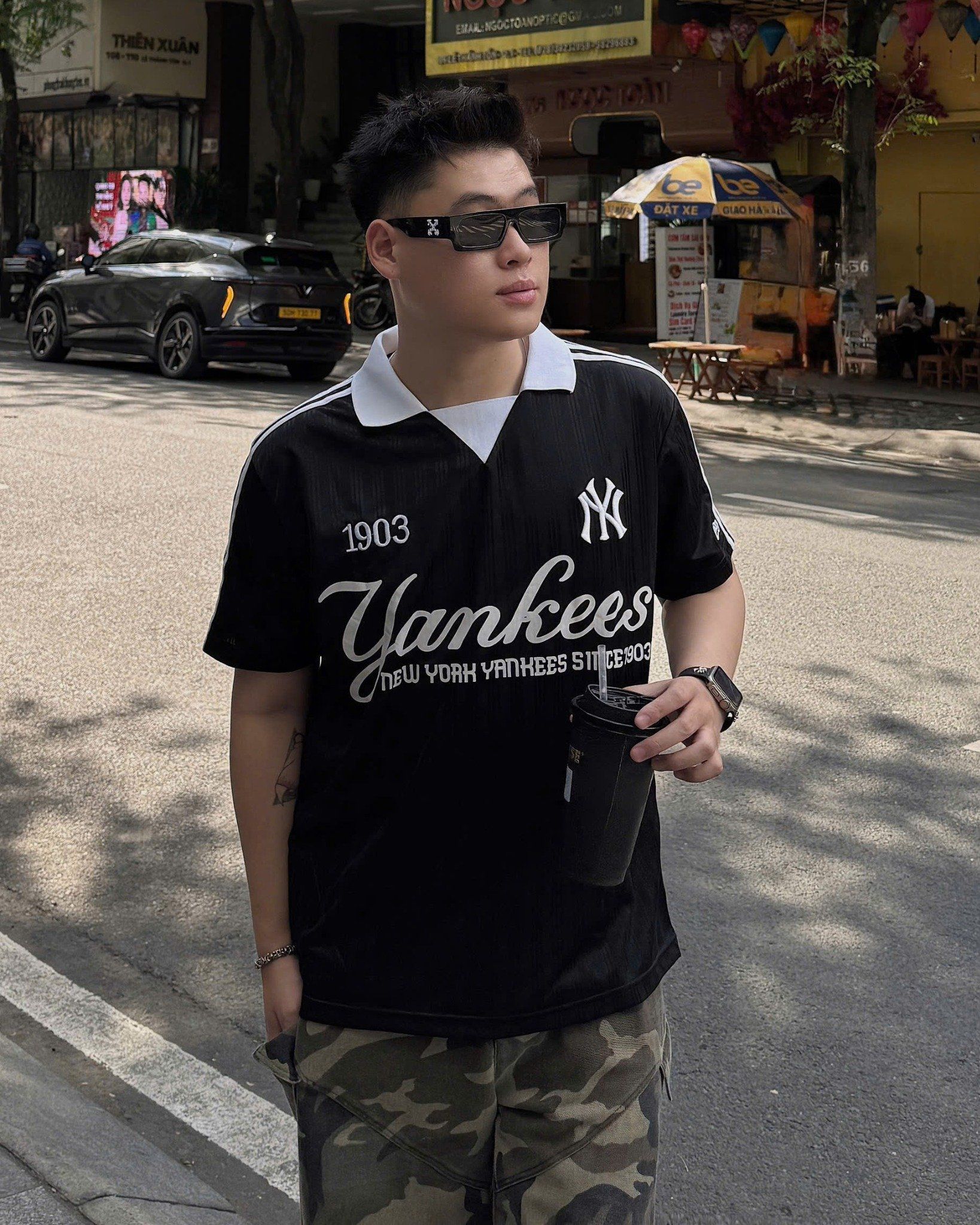 Áo Polo New Era - [Unisex] NY Yankees Jersey Stripe Black - 13265554 