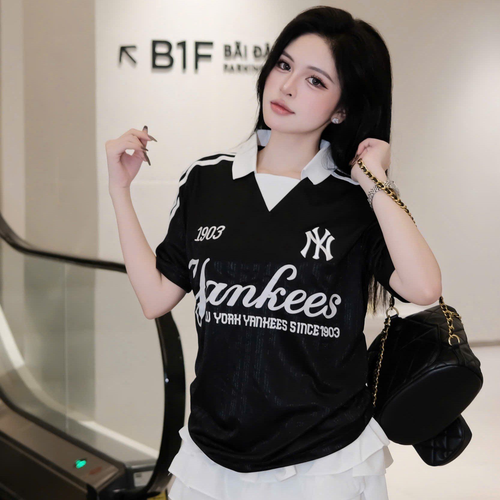  Áo Polo New Era - [Unisex] NY Yankees Jersey Stripe Black - 13265554 