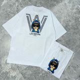  Áo thun Life Work [Unisex] - Peace Hip Dog White T-Shirt 