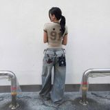  Áo Thun [Unisex] Badblood - [w-tee25-106] Vintage Club Jersey Ringer T-Shirt Tan 