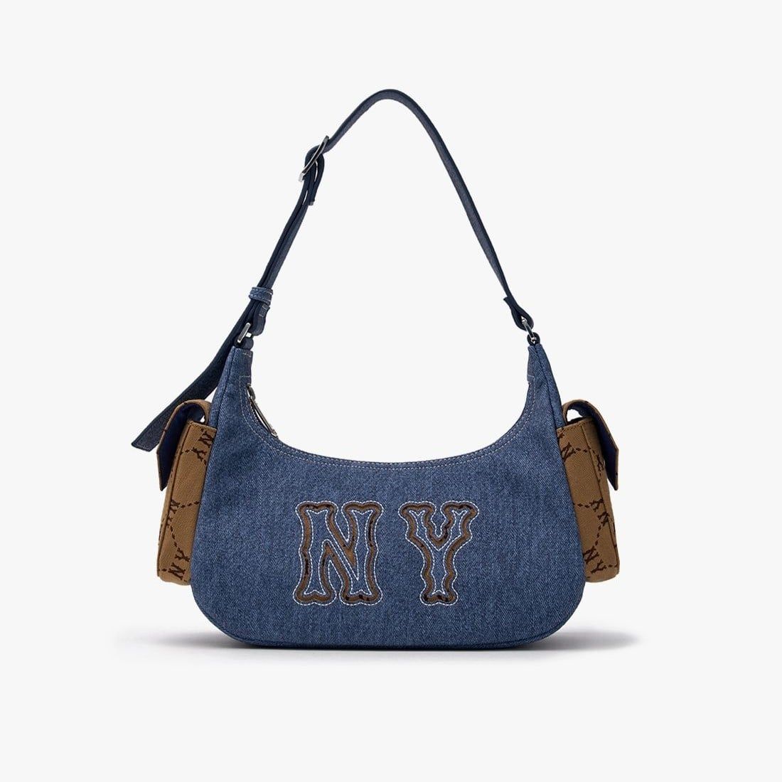  Túi Xách MLB Korea - Dia Mono Megalogo Denim Cargo Bag NY Yankees Indigo - 3ABQM134N-50INS 