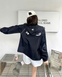  Áo Khoác Gió [Nữ] MLB Korea - Sporty Varsity Crop Windbreaker - 3FWJV0243-50BKS 