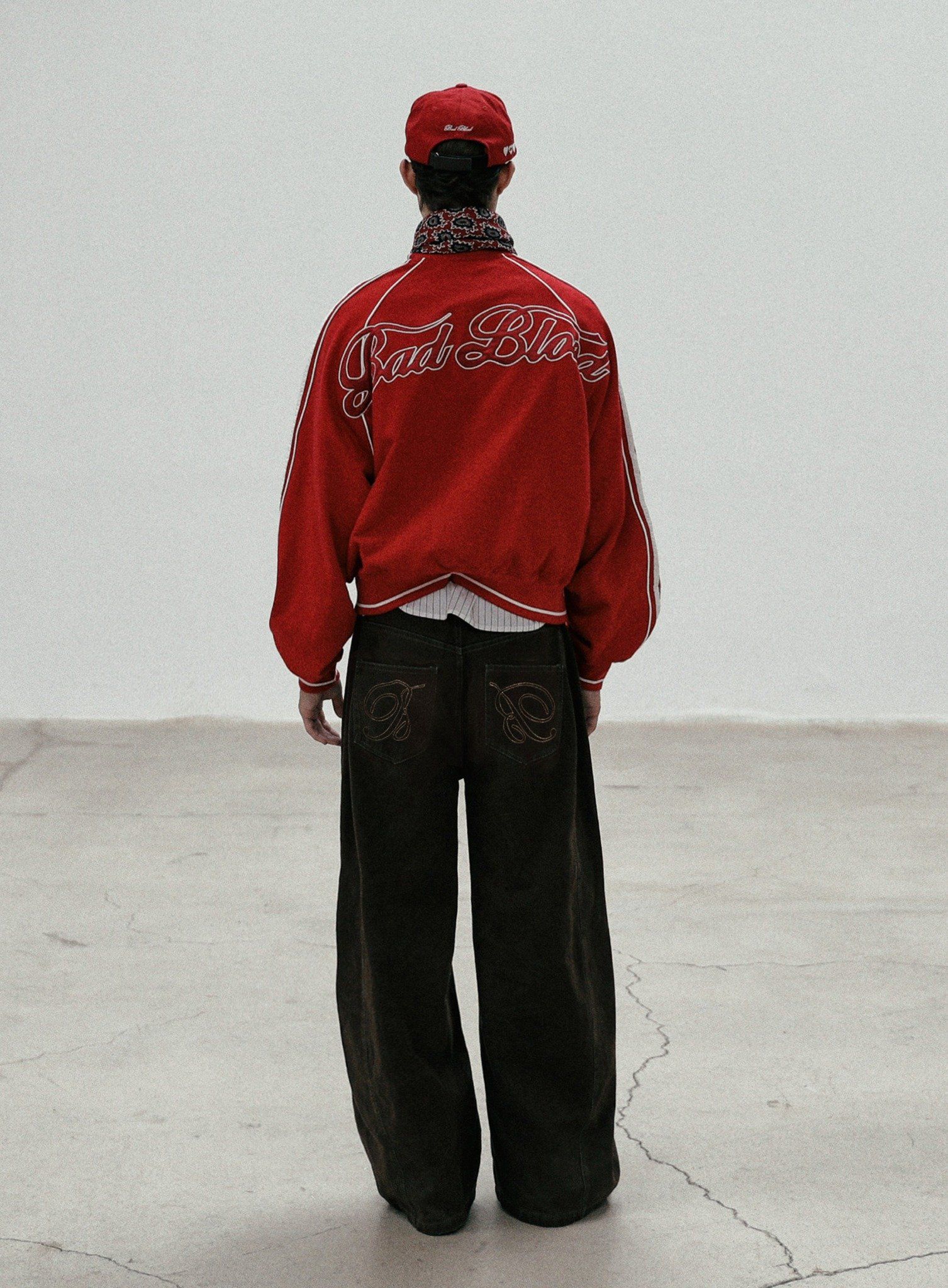  Áo Khoác [Unisex] Badblood - [w-jkt24-025] Billy Jersey Windbreaker Red 