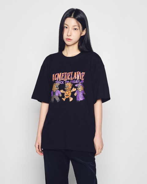 Áo thun [Unisex] ADLV - Acmédelavie AC Bear Friend Halloween Black