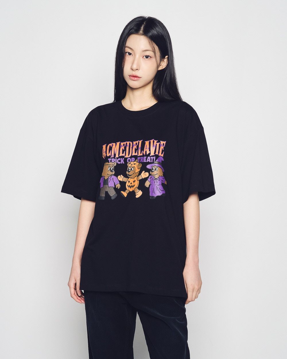  Áo thun [Unisex] ADLV - Acmédelavie AC Bear Friend Halloween Black 