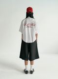  Áo Sơ Mi [Unisex] Badblood - [w-sht24-012] Classic Logo Short Sleeve Shirt White/Stripes 