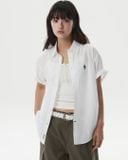  Áo Sơ Mi WHOAU [Unisex] - Steve Loose Fit Short Sleeve Shirts White - WHYAG2511F 