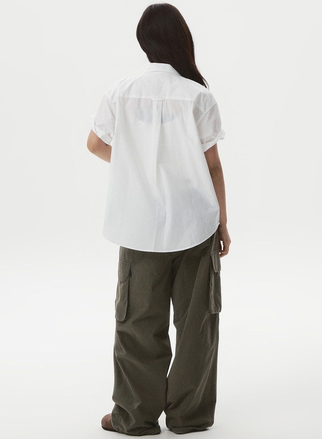  Áo Sơ Mi WHOAU [Unisex] - Steve Loose Fit Short Sleeve Shirts White - WHYAG2511F 