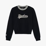  Áo Sweater [Nữ] MLB Korea - Varsity Cursive NY Yankees - 3FMTV0344-50BKS 