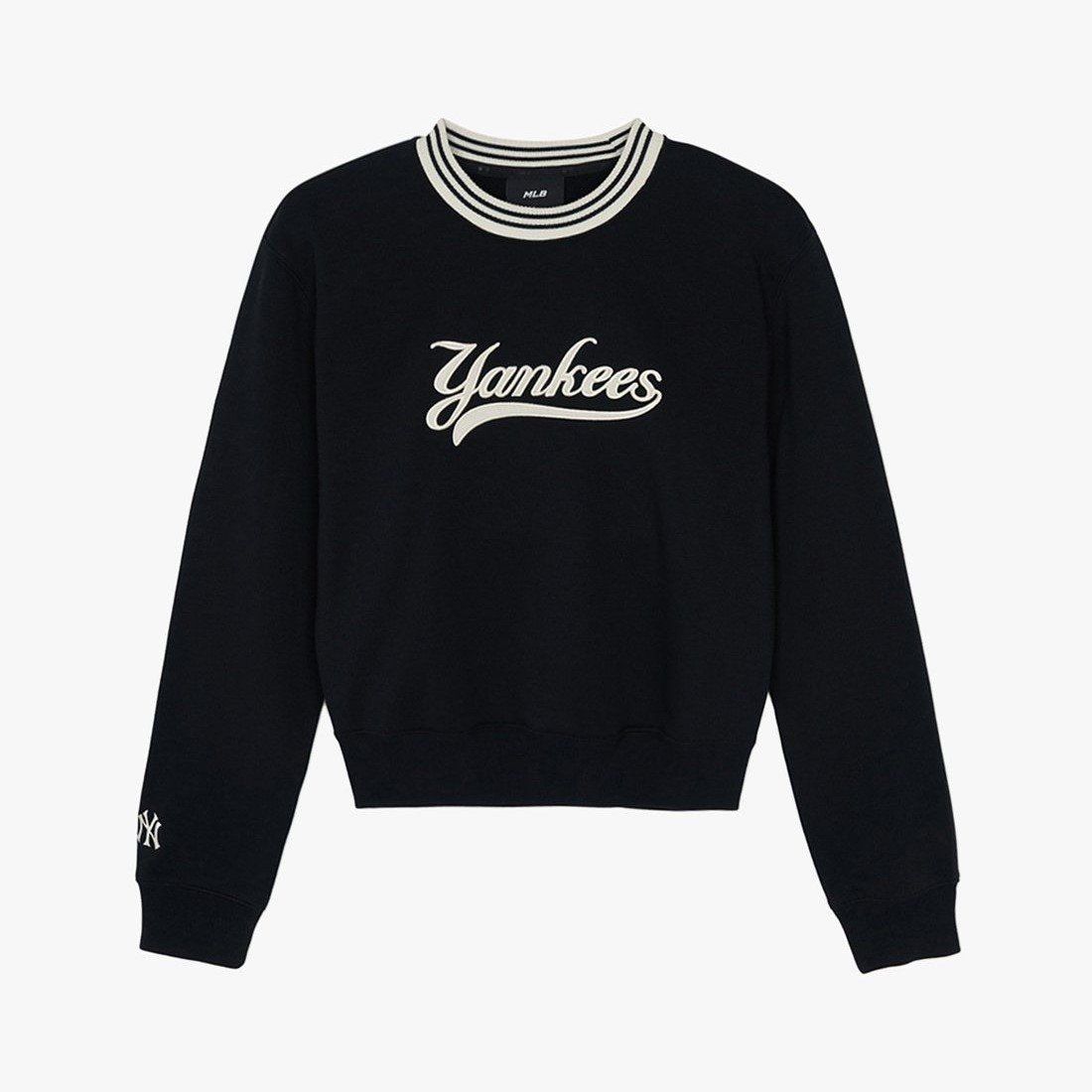  Áo Sweater [Nữ] MLB Korea - Varsity Cursive NY Yankees - 3FMTV0344-50BKS 