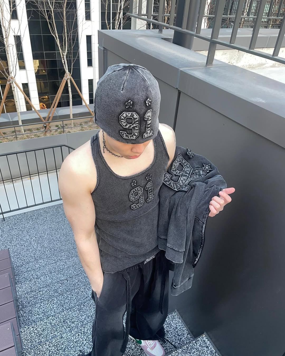  Áo Croptop [Nữ] Badblood - [w-tnk25-007] Rusty Denim Tank Top Blue 