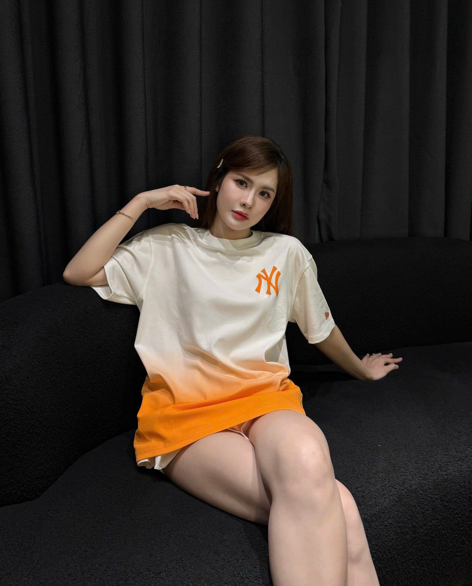  Áo Thun New Era - [Unisex] NY Yankees EST.1903 Gradient White/Orange T-shirt 