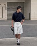  Áo Polo WHOAU [Unisex] - Steve Short Sleeve Collar Navy - WHHAE2411U 