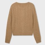 Áo Cardigan WHOAU [Nữ]- Steve Cable Cardigan Beige - WHCKF4901F 