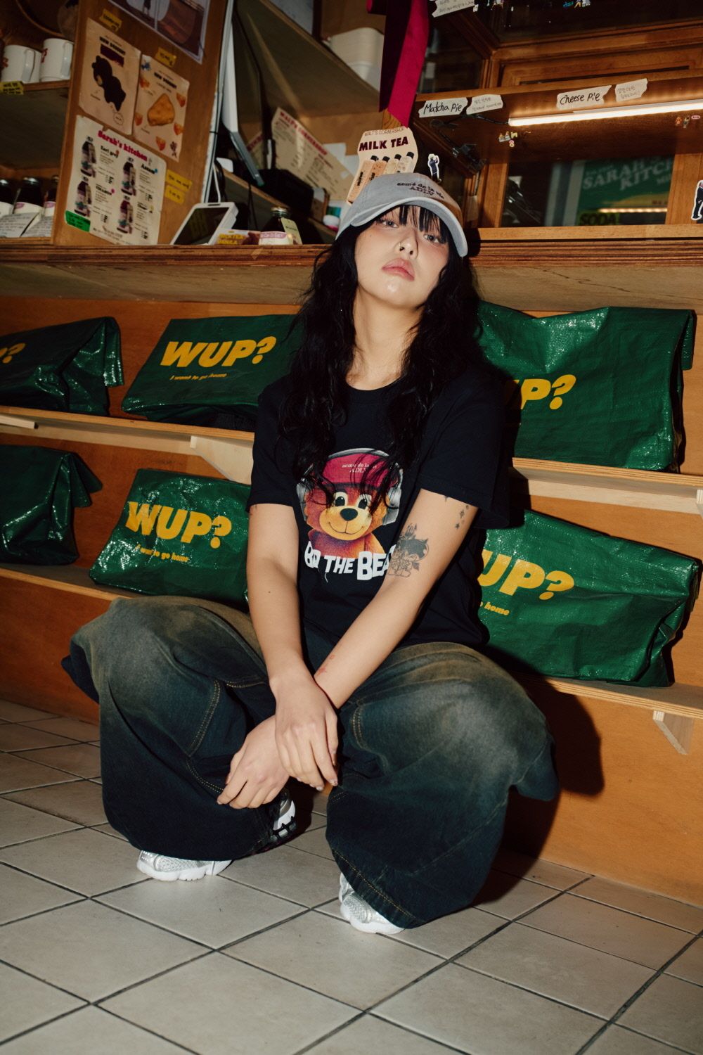  Áo thun [Nữ] ADLV - Acmédelavie Headphone AC Bear Black 