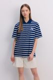  Áo Polo MLB - Varsity Stripe Oversized Collared T-shirt NY - 3APQV0343 
