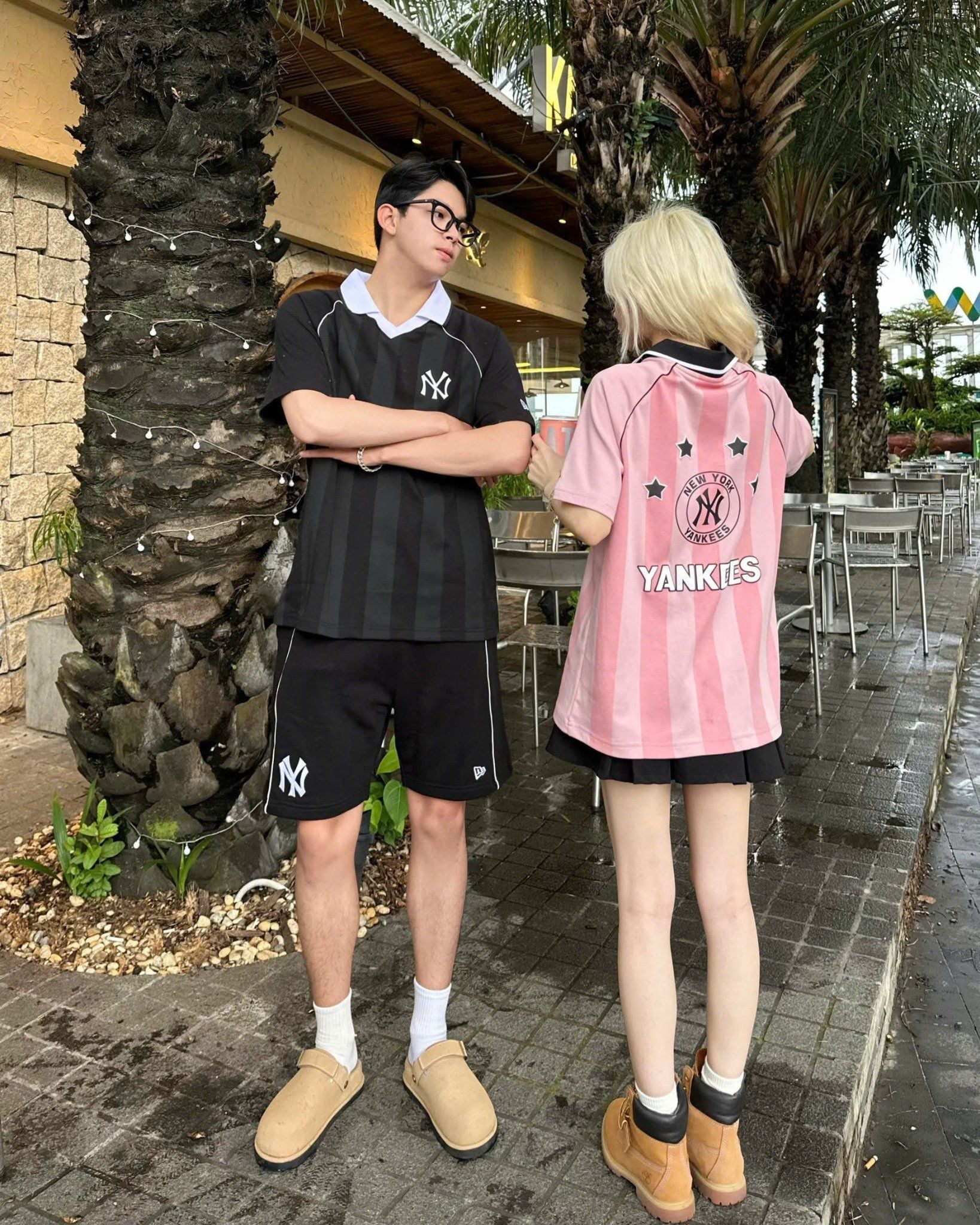  Áo Polo New Era - [Unisex] NY Yankees Jersey Stripe Pink - 18978562 