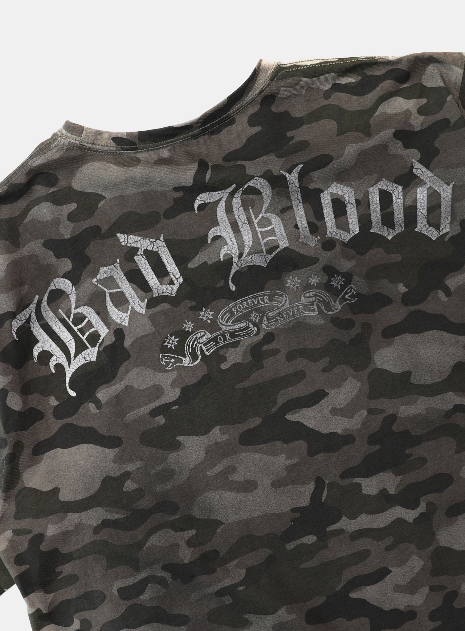  Áo Thun [Unisex] Badblood - [w-tee25-043] Crack Print T-shirt White 