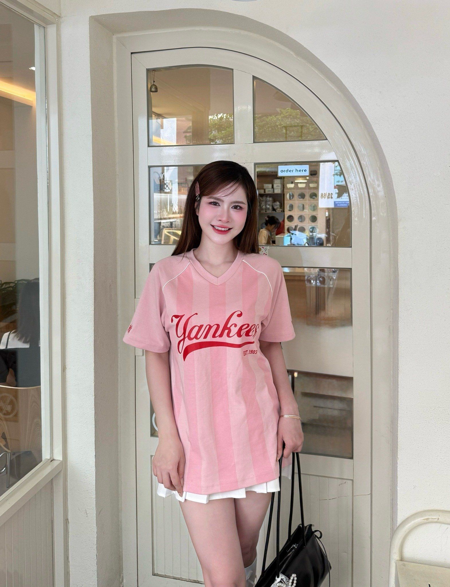  Áo Thun New Era - [Unisex] NY Yankees Jersey Pink T-Shirt - 14447854 